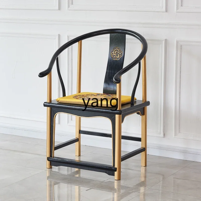 LTT all solid wood original high back chair Zen tea hotel official hat chair