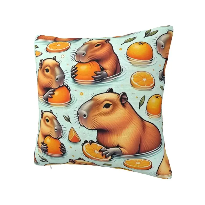 Custom Nordic Funny Colourful Creative Capybara Printed Cushion Cover Soft Pillow Case Bedroom Decoration