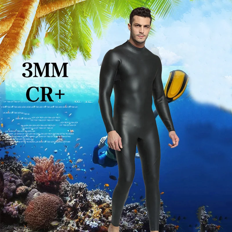 

3MM Integrated Diving Suit CR+Ultra Elastic Triathlon Wetsuit Male Anti Cold Warm Skin Diving Suit Male Wetsuit Skins Full Body