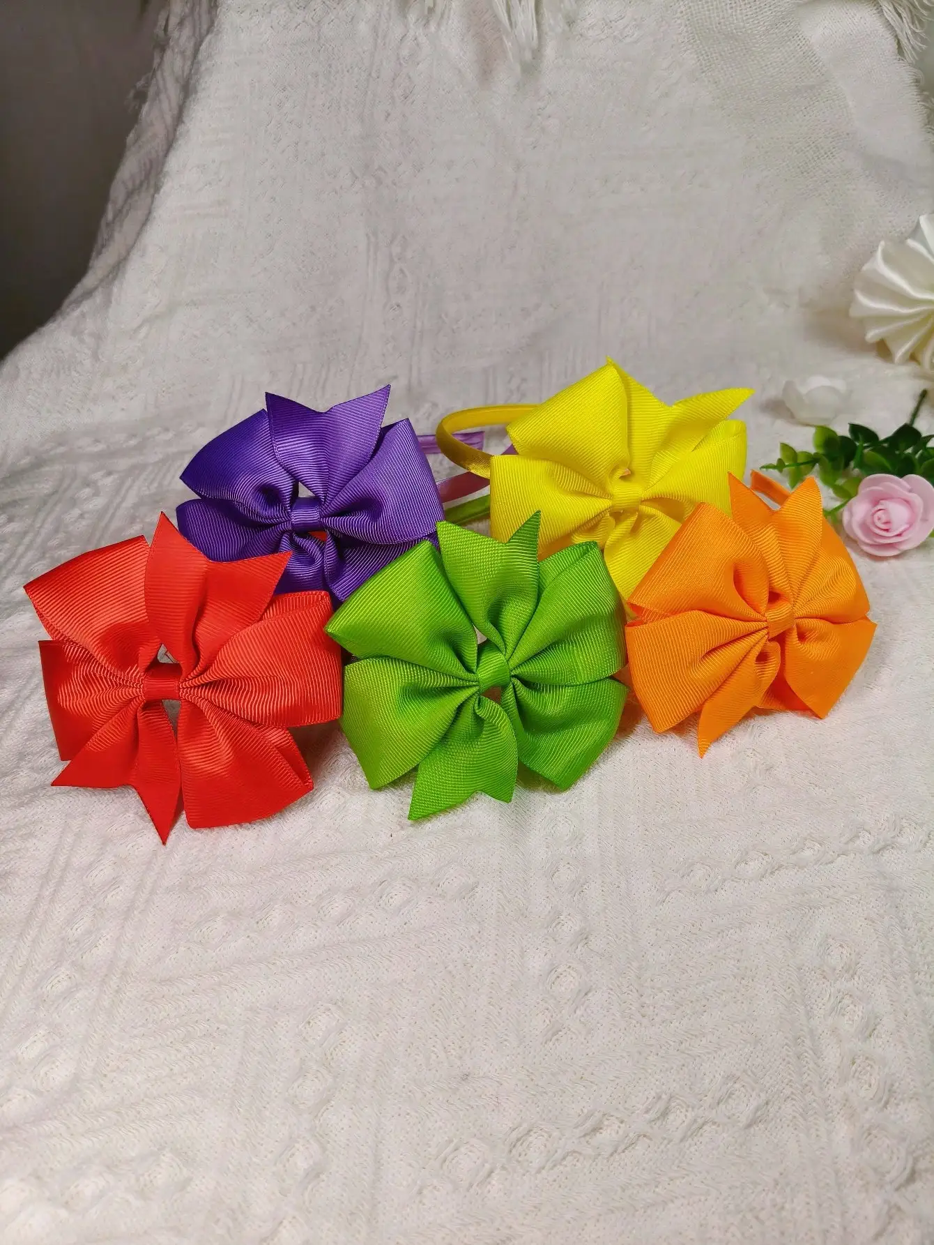 

1/5pcs Solid Color Bow Headband, Six-Ear Diagonal Bowknot Headband Hair Accessories, Suitable For Daily Wear, Minimalist Solid