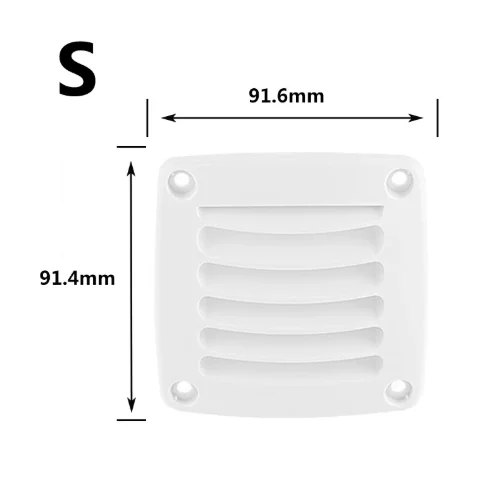 Marine Grade ABS Slanted Louver Vent Grille for RV Boat Trailer Air Vents 9.16x9.14cm 11.75x11.69cm 20.5x10.45cm