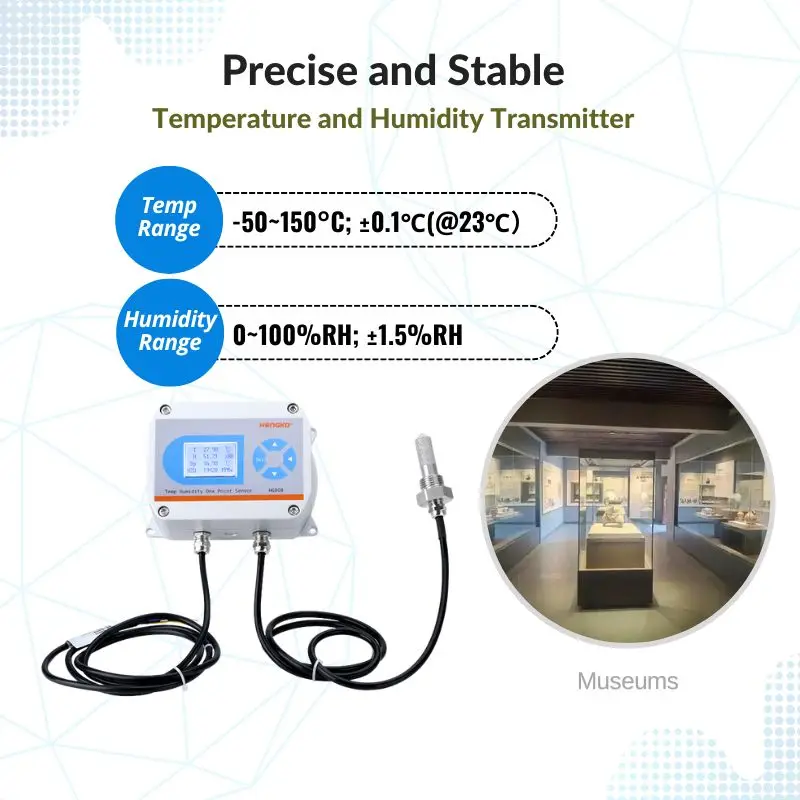 HG808 C SS Probe -50 to 150 Celsius Rs485 4-20ma 0-5V 0-10V HENGKO Humidity Temperature Transmitter