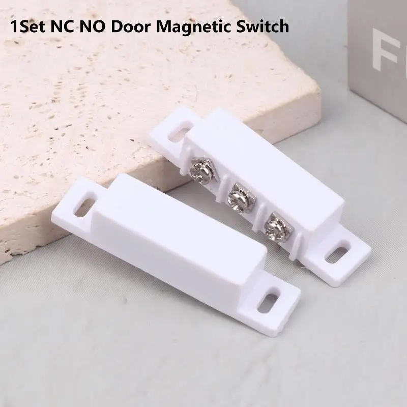 1 Pair NO NC Magnetic Door Window Contact Sensor Alarm High Sensitivity Open Closed Magnetic Contact Switch For Metal Reed Door