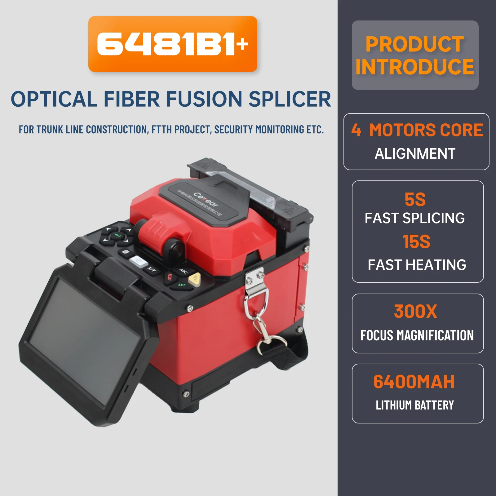 Ceyear6481B1+ Fiber Optic Fusion Machine Professional Optical Communication Equipment for Efficient Connectivity view 6