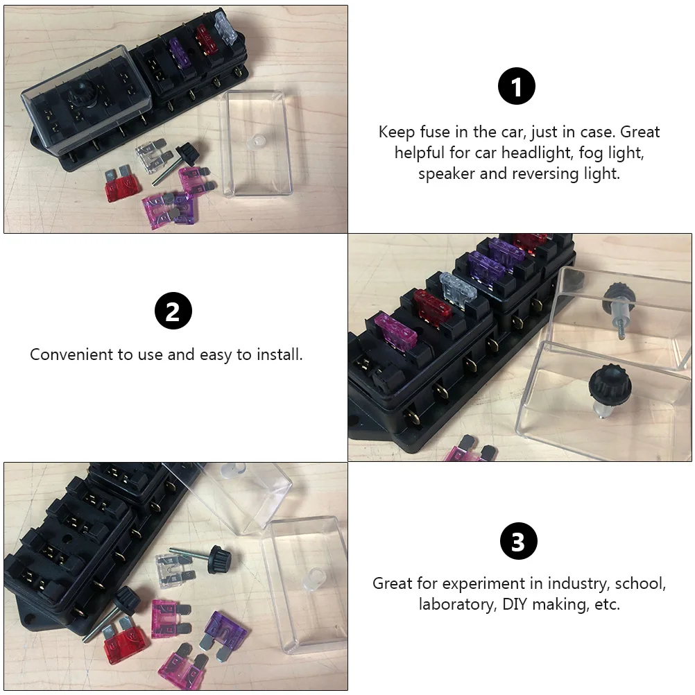 

1 Set 8 Way Box Transparent Cover Auto Fuse Holder For Car Headlight Fog Light Speaker Reversing Light 8 Circuits Fuse Block Car