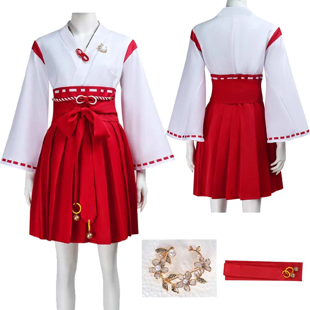 

Game Silent Cosplay Hill Shimizu Hinako Costume White Kimono Red Skirt Clothes Set Uniform Halloween Outfits Carnival Party