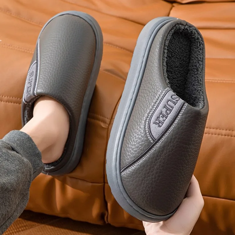 

Couples Cotton Slippers with Plush Insulation Anti-Slip Solid Color Suitable for Home And Outdoor Wear