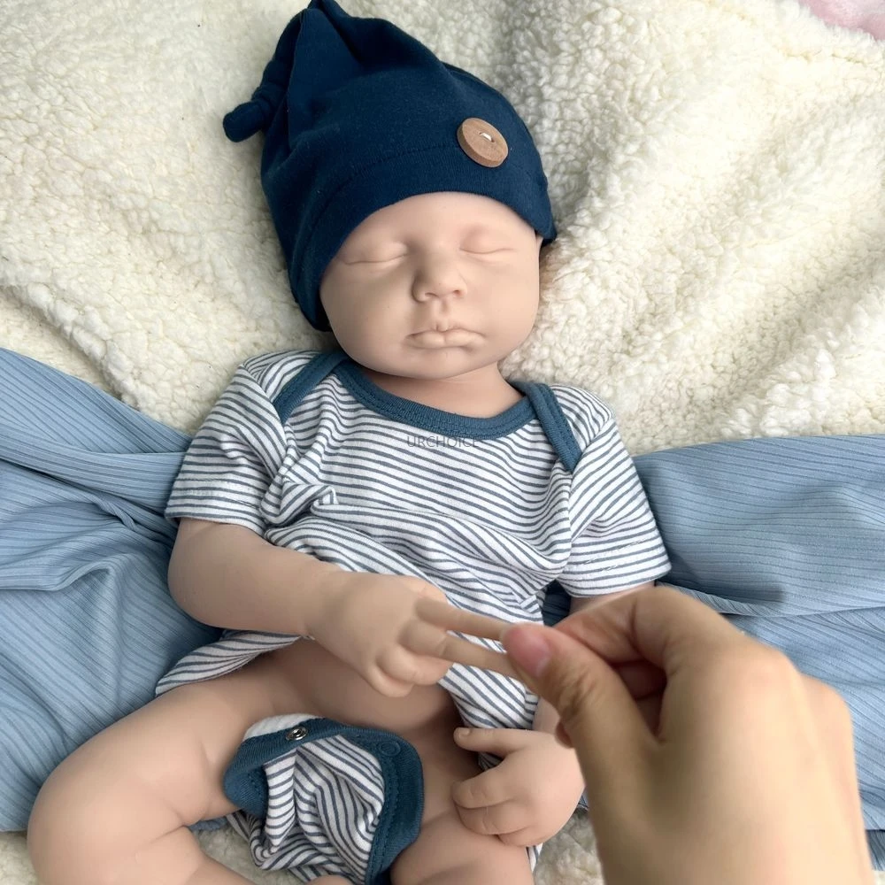 20 polegadas Unpainted Loulou pode abrir a boca corpo inteiro de silicone renascido bebê menina / menino realista lavavel em branco boneca artista brinquedo de terapia