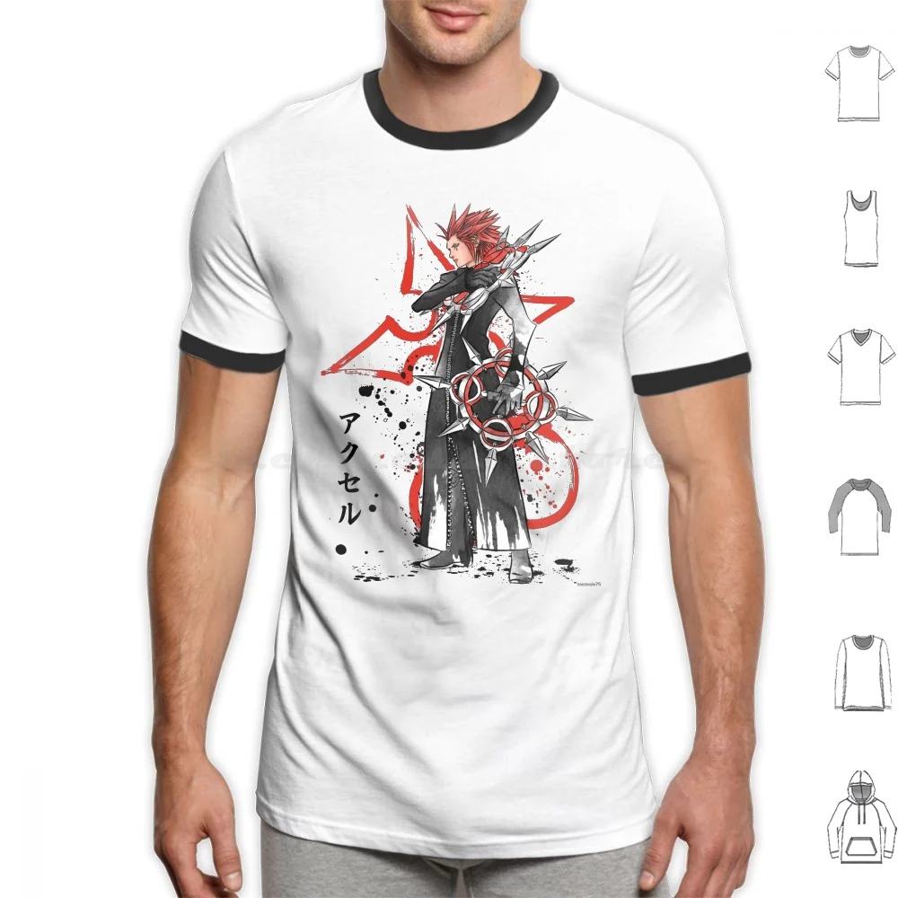 Camiseta de algodón para hombres y mujeres, camisa con estampado de la Flurry Of Dancing Flames, videojuegos, juego de Anime, Keyblade Kingdom Heart Manga Riku