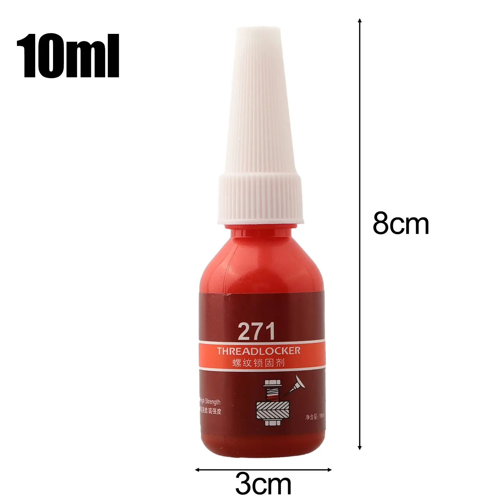 10ml High Strength Threadlocker Metal Sealing Anaerobic Glue 271 Permanent Locking and Sealing for Threaded Fasteners