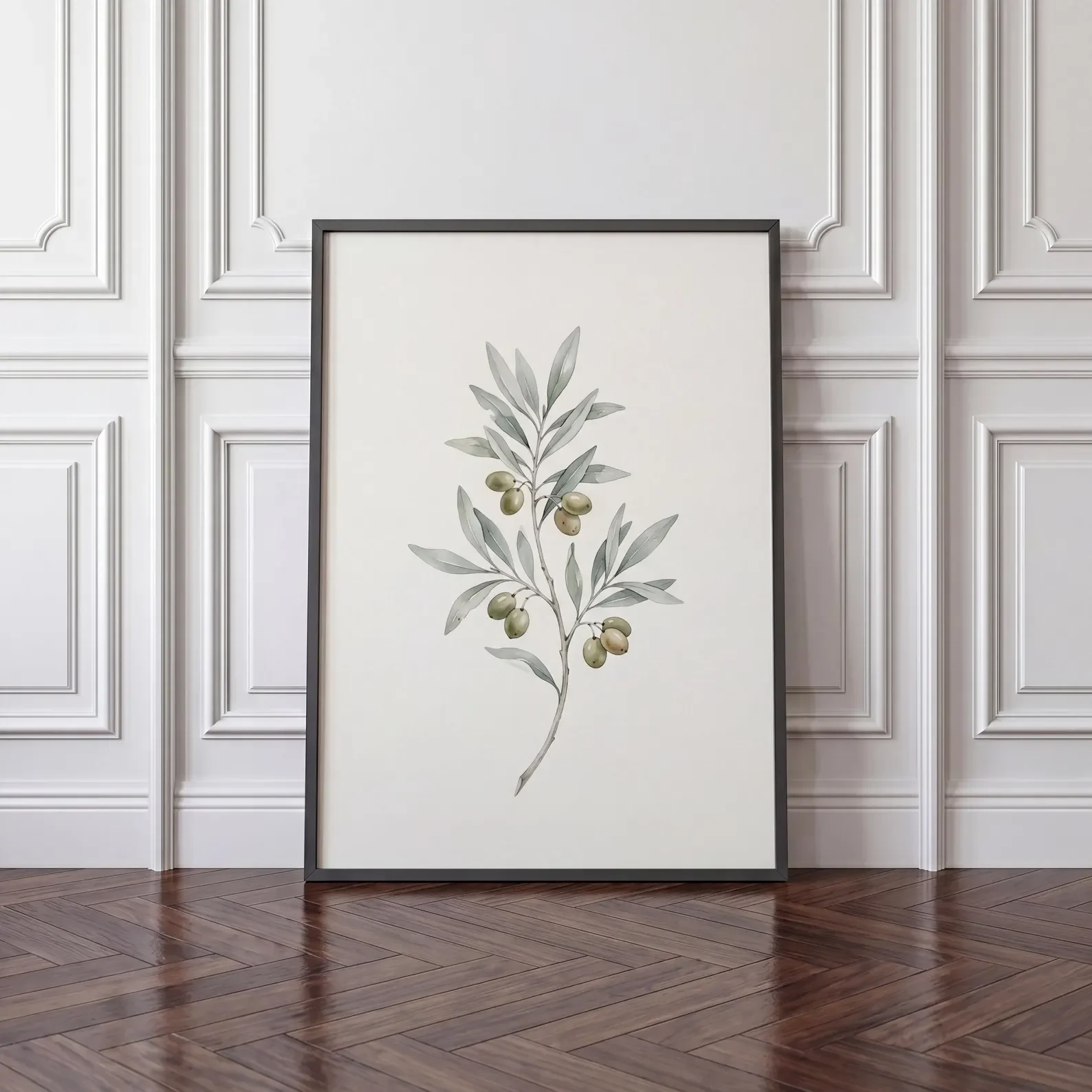 Olive Branch Print,Canvas Wall Print,Modern Art Illustration,High‑Grade Home Decoration Artwork for Bedroom,Living Room,Office &