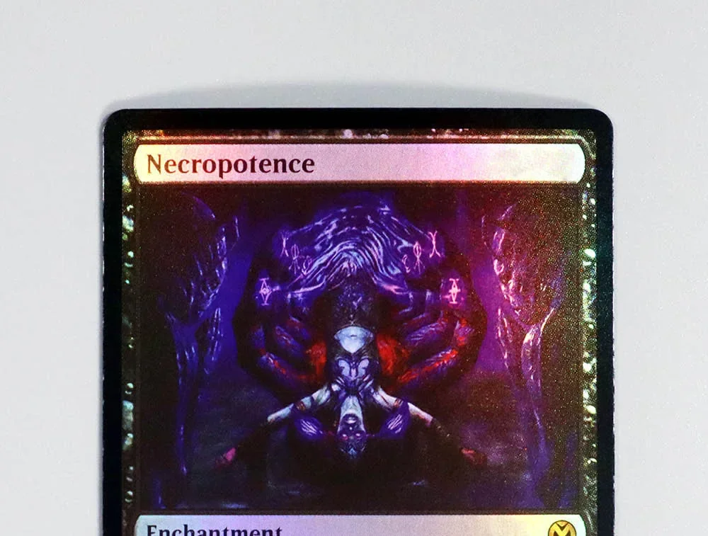 Necropotence holo / احباط TCG بطاقات الوكيل السحري لعبة جودة الوكيل جمع مجلس اللعب لعبة بطاقات التداول الوكيل