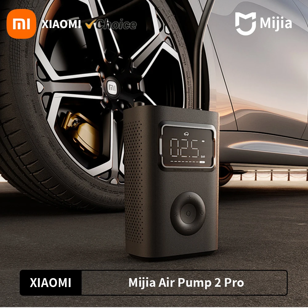 New Xiaomi Air Pump 2 Pro Mini Portable Electric Air Compressor Treasure Type-C LED Multitool Inflator for Motorcycle Car Soccer