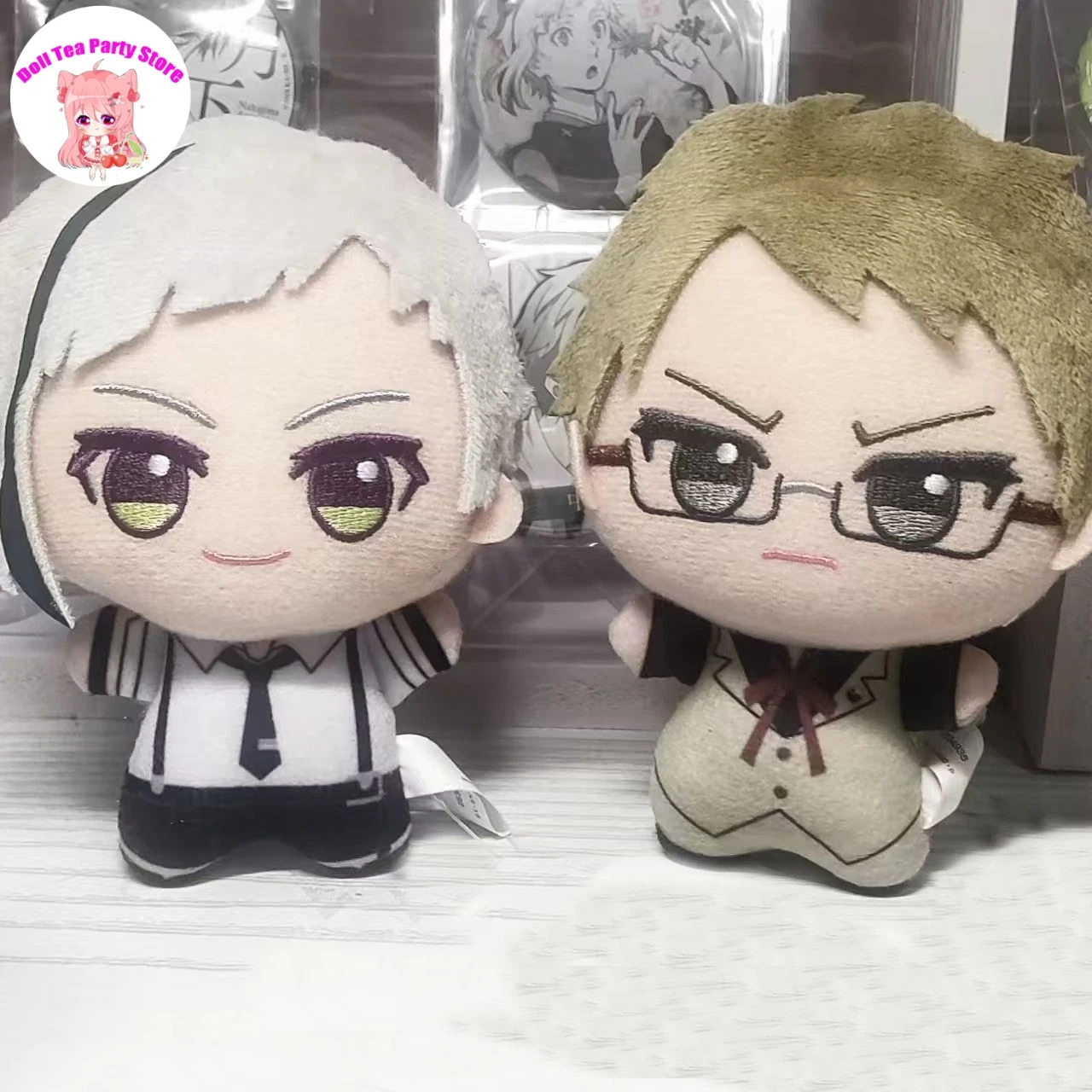 

Nakahara Chuuya Kunikida Doppo Adorable Printed Nunu Body 10cm Anime Role Pendant Plush Cotton Doll Pendant Toys Kawaii Gift