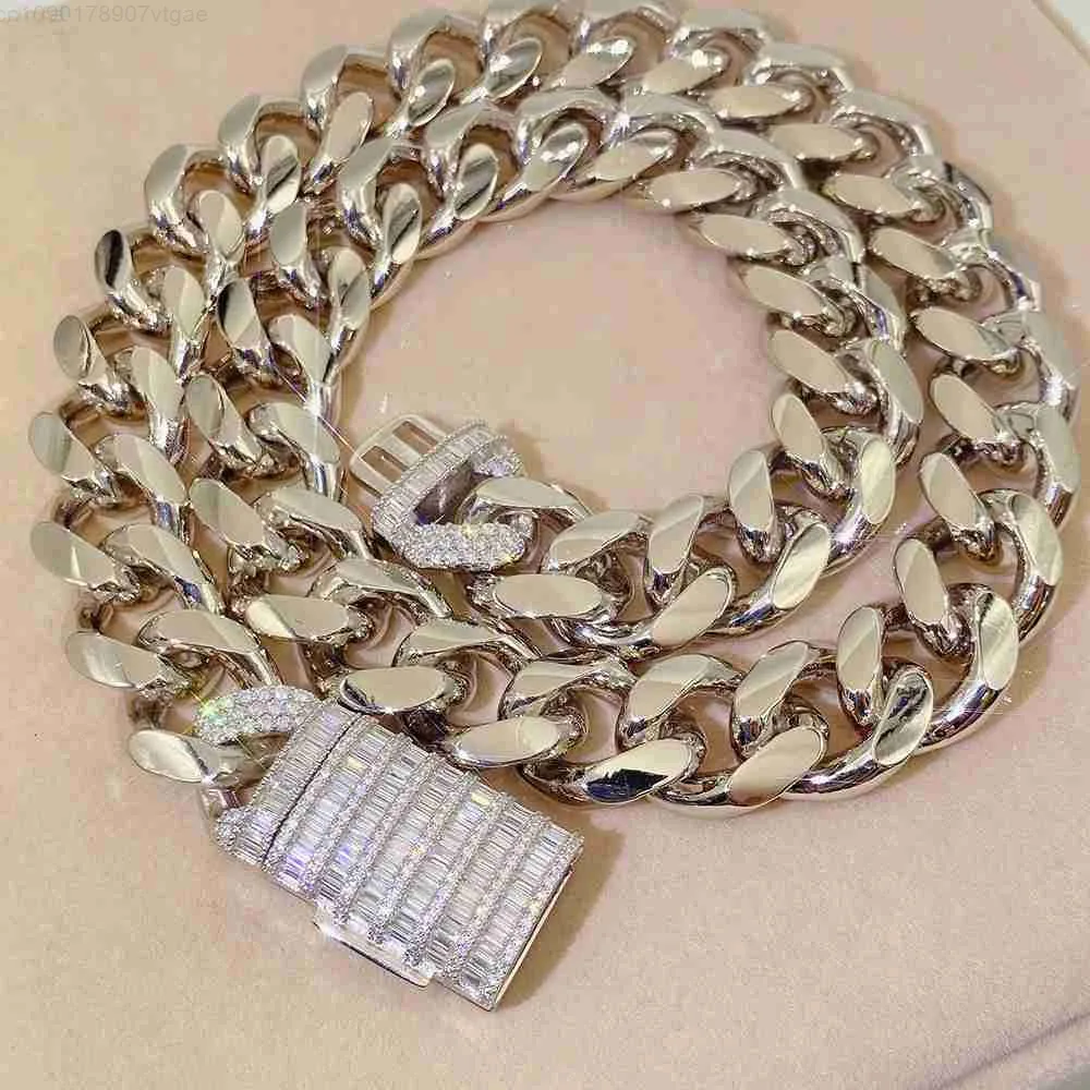 

Ювелирные изделия в стиле хип-хоп Iced Out Baguette Vvs Муассанит Кубинская цепочка Серебряная цепочка на руку Модный дизайн Серебряная ручная цепочка 925 пробы