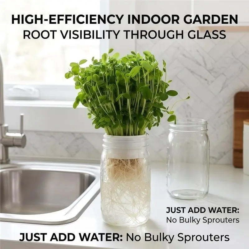 DT19-Microgreens Growing Kit Compatible With Masonjar