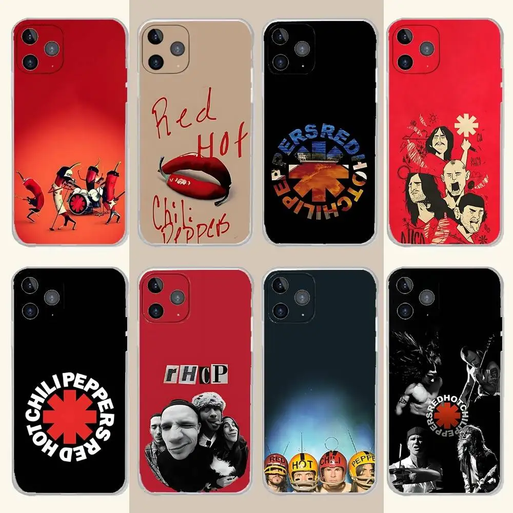 

Phone Case For iPhone 17,16,15,14,13,12,11 Pro,Max,Plus,X,XS,XR,SE4,E Mini R-Red Hot C-Chili Peppers Transparent Soft Cover