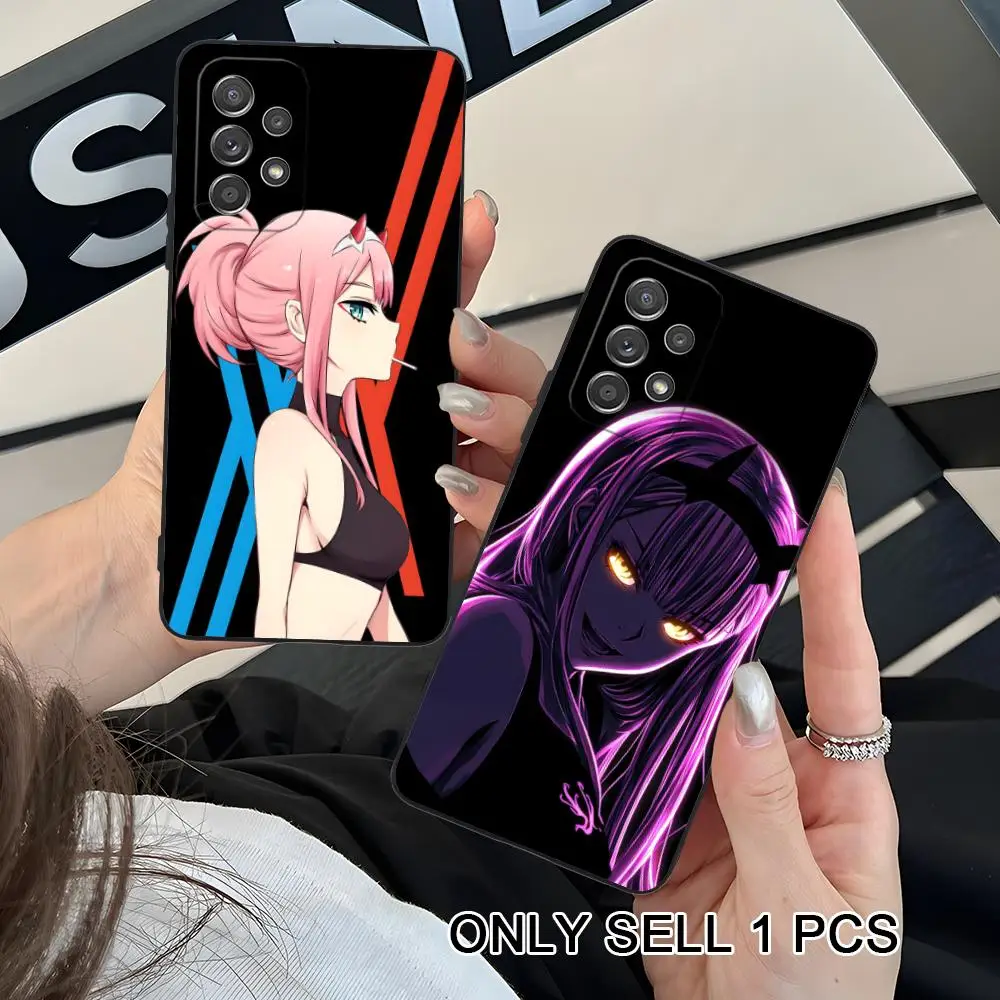 Darling Zero Two Neon Phone Case for Samsung Galaxy A57 56 55 54 53 52 51 37 36 35 34 33 32 31 5G Soft TPU Shockproof Cover
