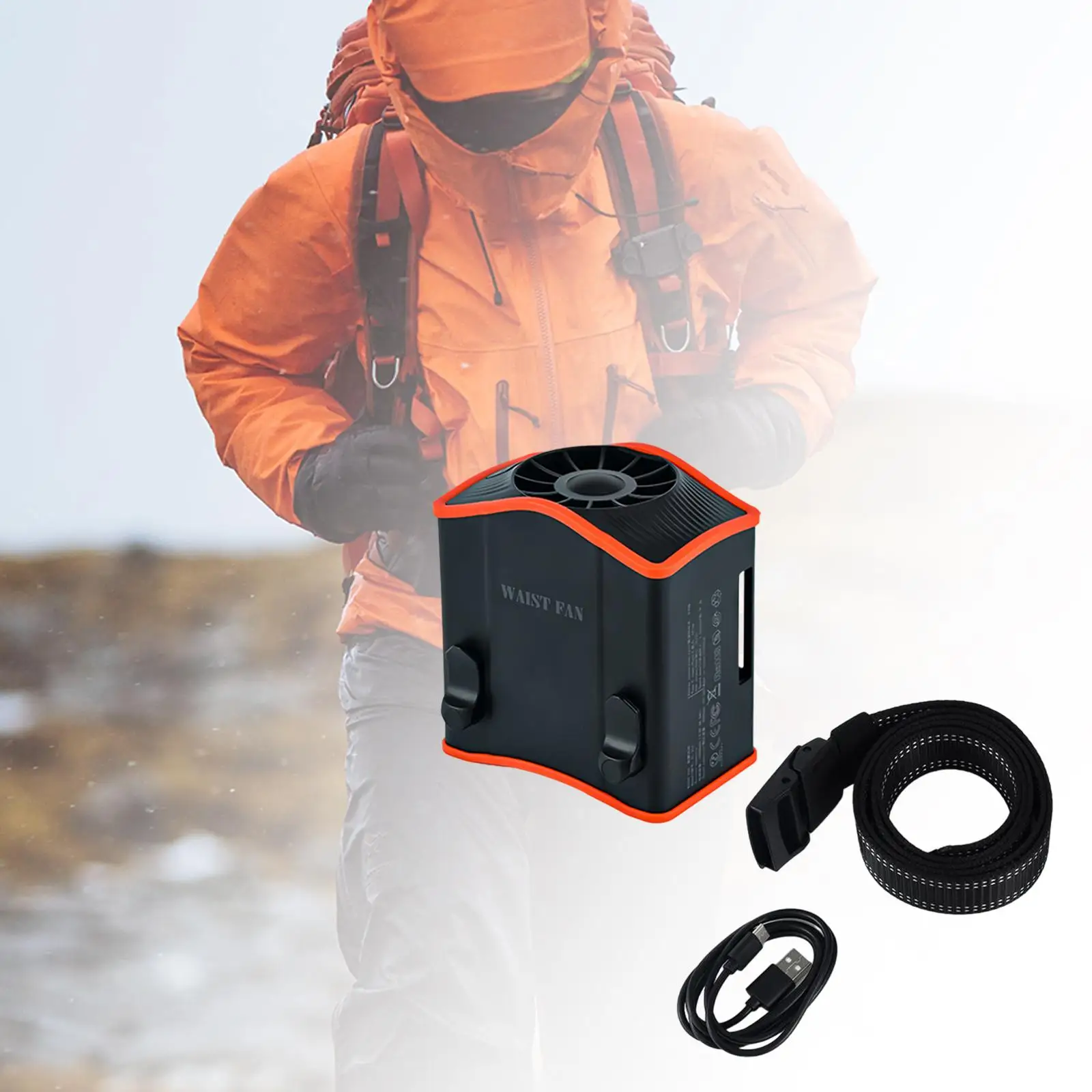 다기능 휴대용 허리 벨트 선풍기, 개인 선풍기, 튼튼한 허리 장착 선풍기, 휴대용 냉각 선풍기, 야외 여행용