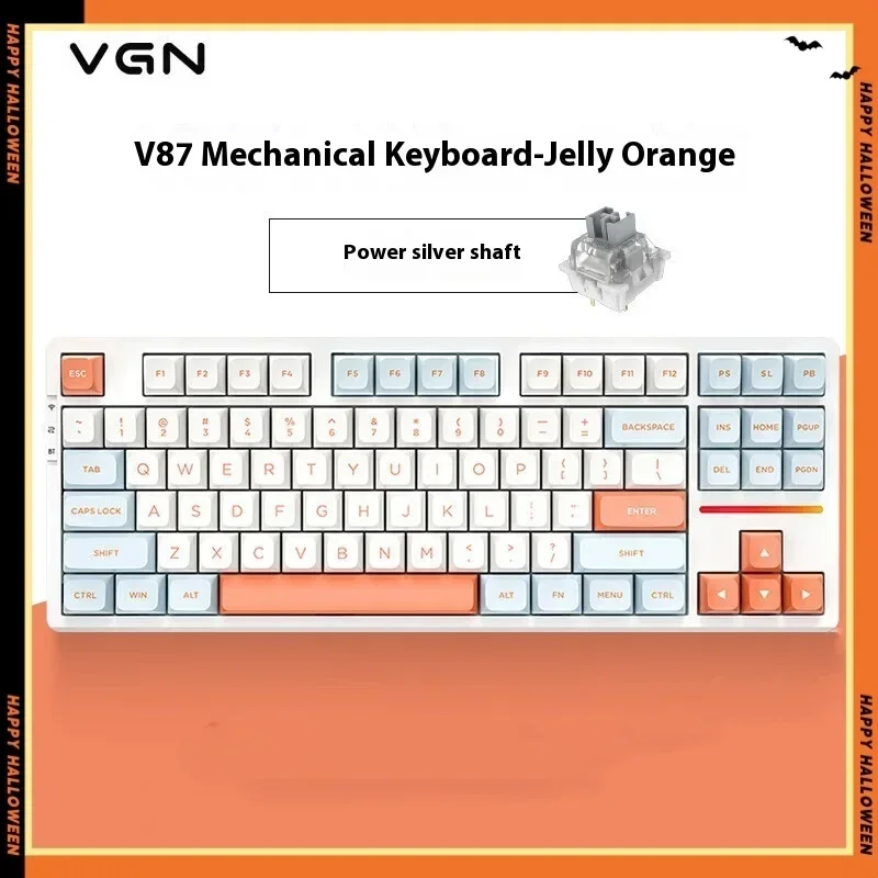 

VGN V87 Mechanical Keyboard Three Mode Hot Swap Dynamic Gaming Keyboard Gasket PBT Keycap Ergonomics Pc Gamer Win Mac Office