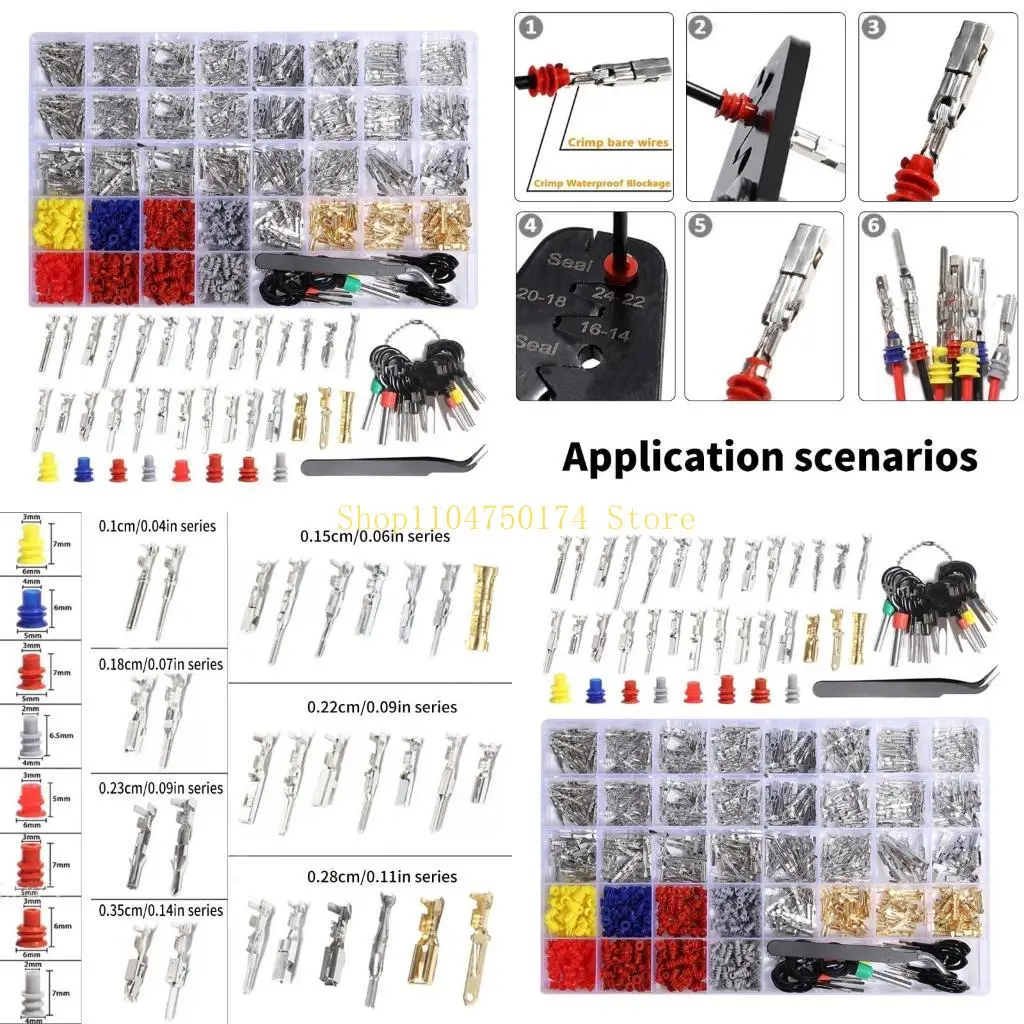 

950Pcs Connector Pin Terminals Car Electrical Wire Terminals 1-3.5mm Easy to Use top sale