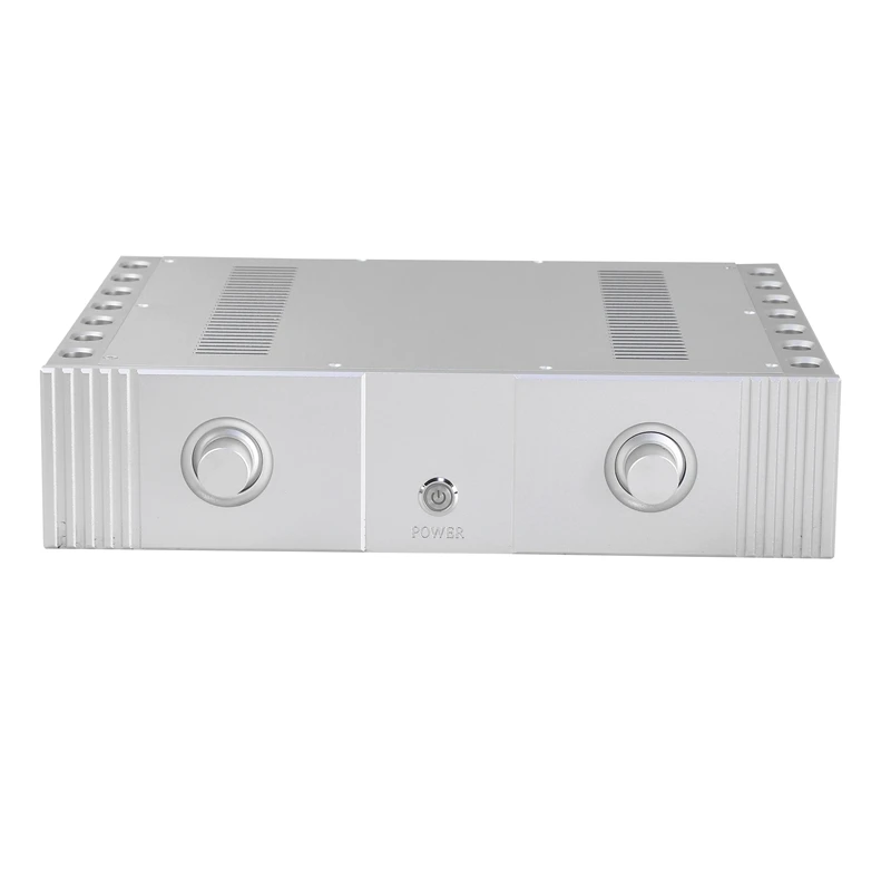 silver Full Aluminum Class A Amplifier Enclosure DIY HiFi Audio Amp Case luxurious Chassis with both sides heatsink  CJ-178