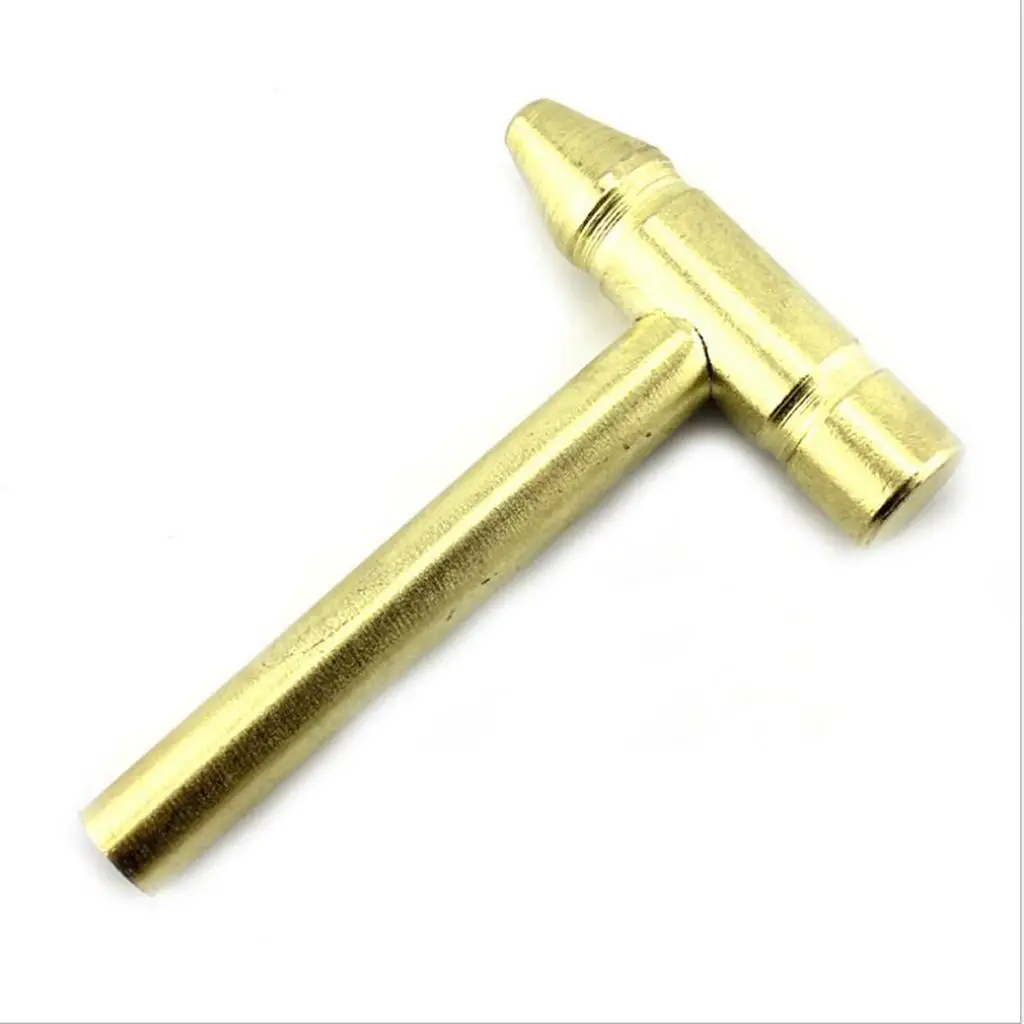 Household Maintenance Mini Brass Hammer with Built-in Screwdrivers Hobby Craft Tool for Model Making