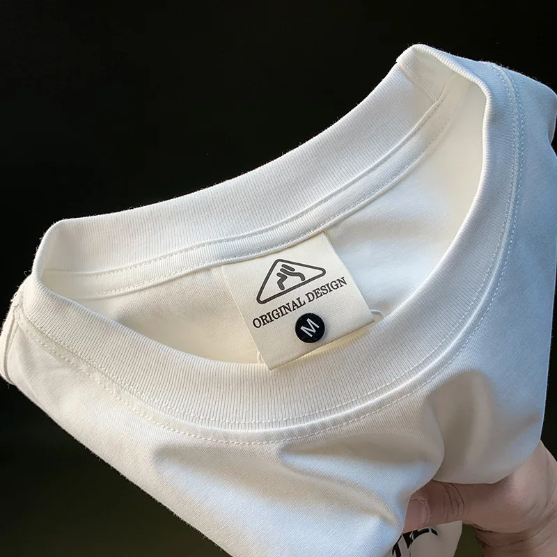 Мужская футболка с минимальным принтом, новинка лета 2025 года, футболка с короткими рукавами, свободная и модная универсальная повседневная одежда