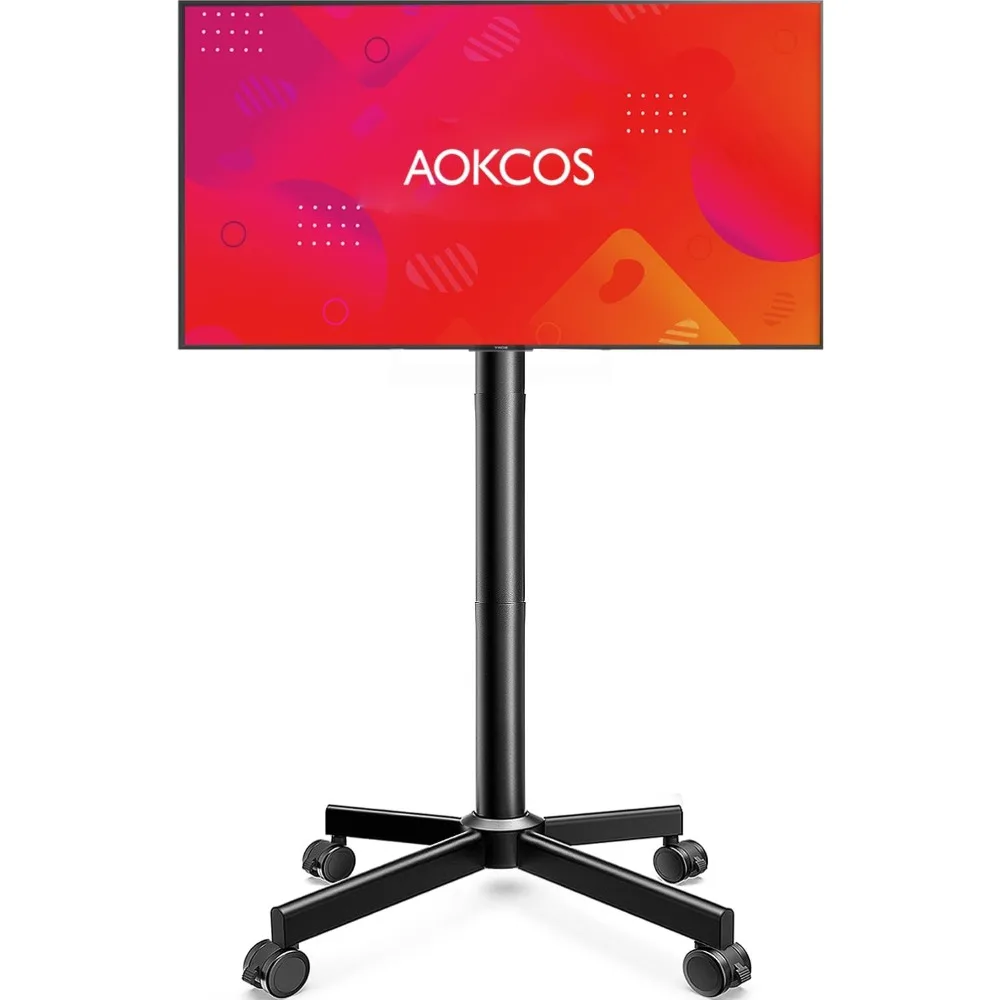 

Rolling TV Cart Stand | Mobile TV Stand for 32-65 Inch Flat & Curved TVs | Holds Up to 88 Lbs