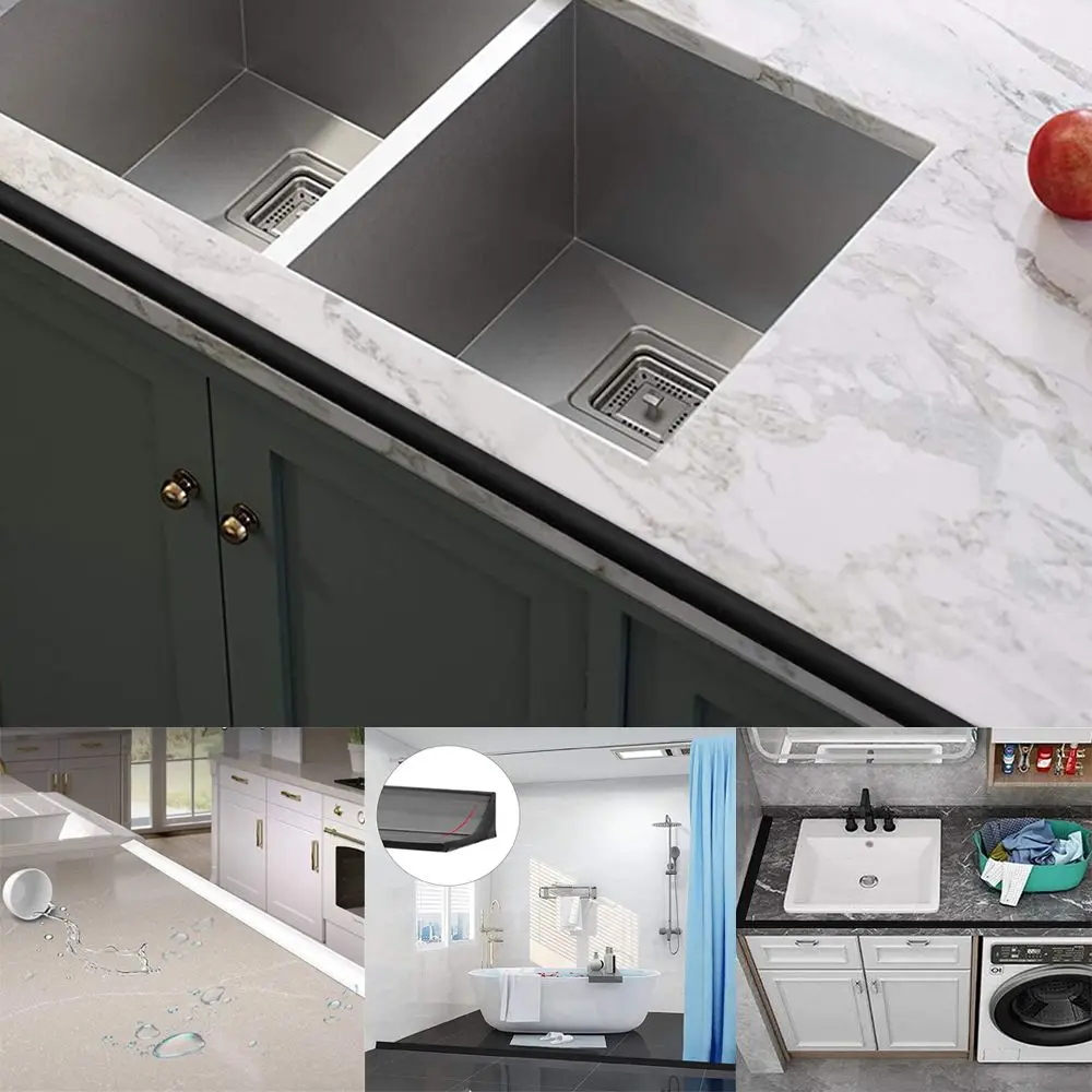 Shower Dam Silicone Dry and Wet Separation Water Retaining Strip Water Stopper Door Bottom Sealing Strip Self-Adhesive