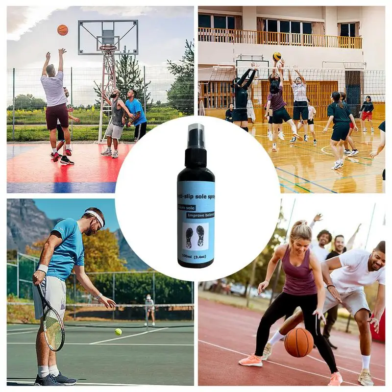 100ml Anti-Slip Sole Spray Spray for Basketball Shoes Shoe Sole Protector Improves Traction Cleans & Rejuvenates Shoe Soles