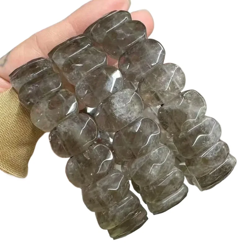 

Natural Smoky Quartz Crystal Stone Beads Bracelet About8*14mm Jewelry Energy Magnetic Fashion Crystal for Women Men Party Gift
