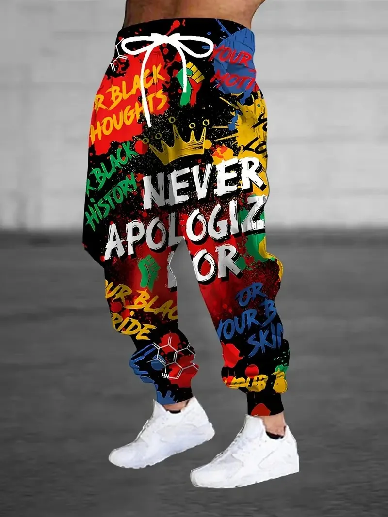 The new men's trousers for Spring and Autumn 2025 are casual fashionable soft and comfortable with 3D pattern printing