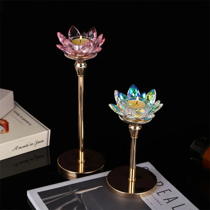 Creative Crystal Candlestick Dinner Party Candle Stand Ornament Decoration Candle Holder Romantic Candlelight