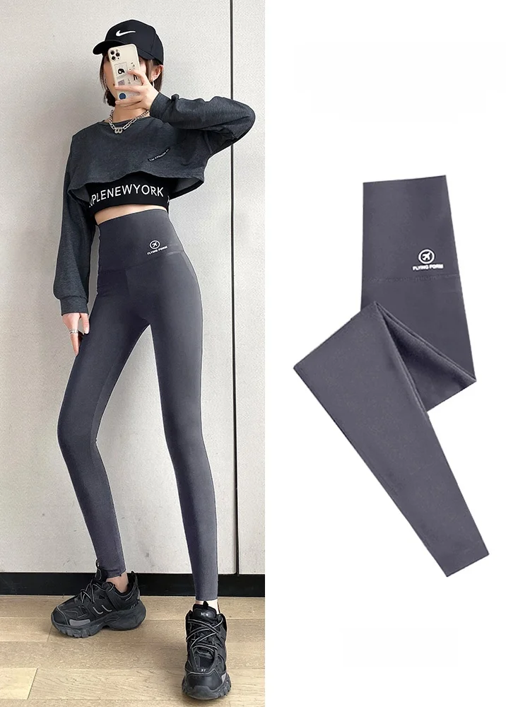 

Trendy ark Skin Yoga Pants Women's Autumn Winter Thiened Fce High Waist Elastic Slimming Tight Fit Yoga Pants