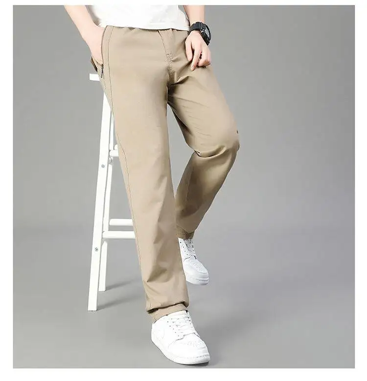 Große Größe männer Cargo Hosen Beiläufige Lose Gerade Hosen Baumwolle Lange Hosen Zipper Taschen Herren Jogger Hosen 5XL 6XL – Detail 6