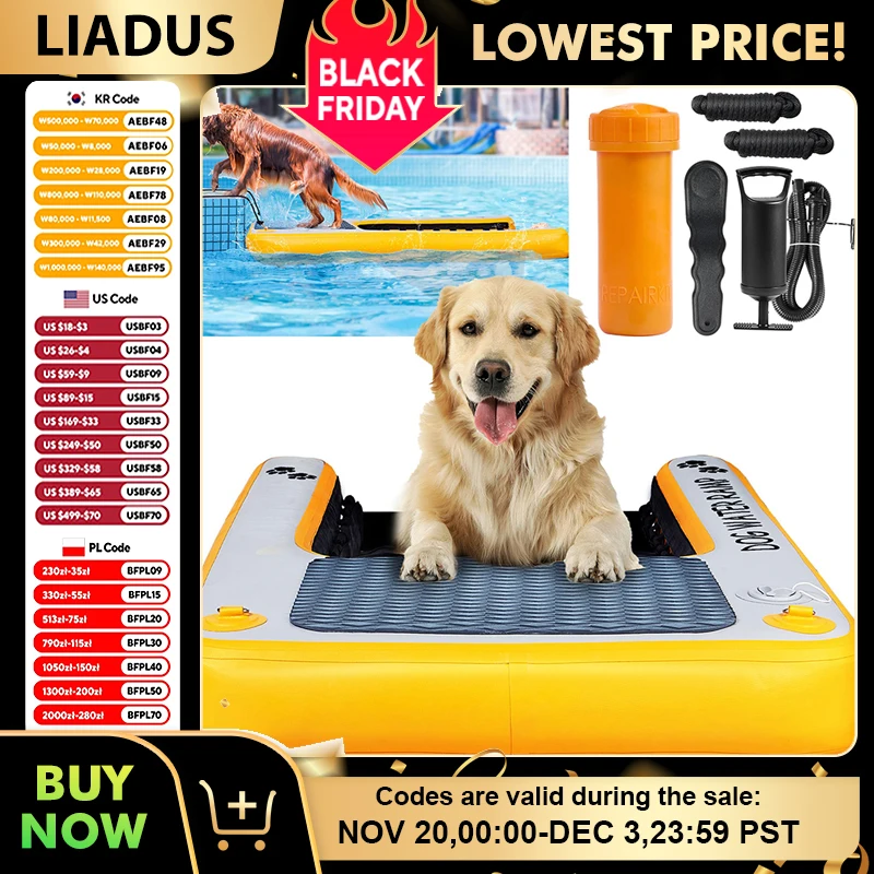 

Inflatable Dog Water Ramp Float Ladder EVA Anti-Slip Pad for Boats Pools Swimming Pets - Portable Pet/Dog Water Toy