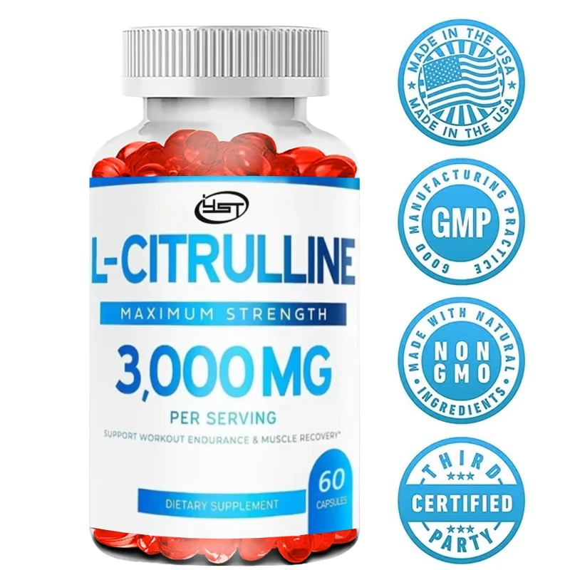 L-Citrulline Supplement 3000mg 60 Vegetarian Capsules for Men's Endurance & Exercise Performance