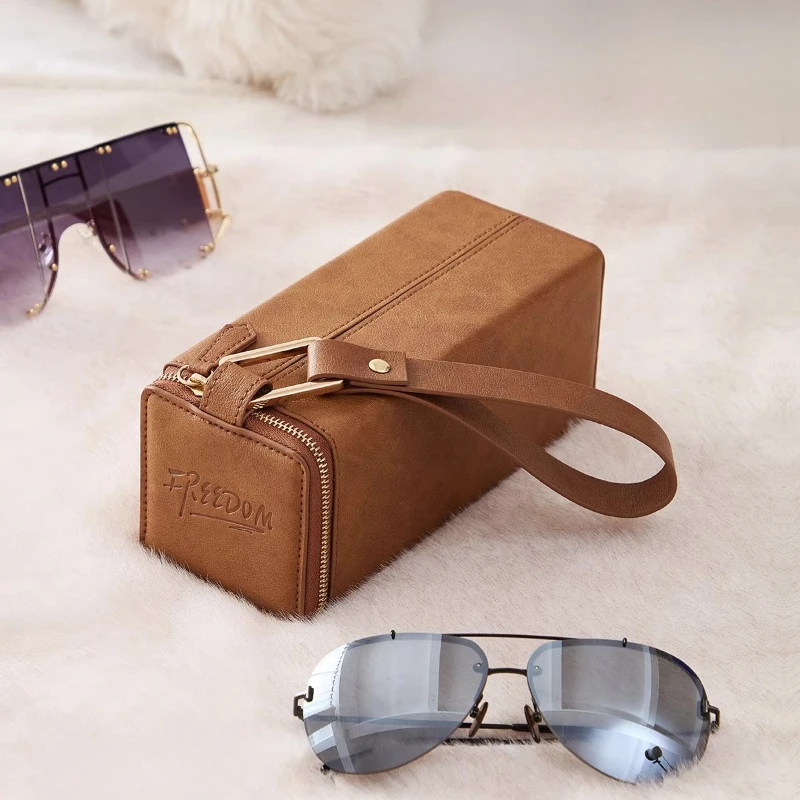 

Двухслойный органайзер для очков, твердый корпус, чехол для солнцезащитных очков, противоударная дорожная коробка для очков и ежедневной защиты очков