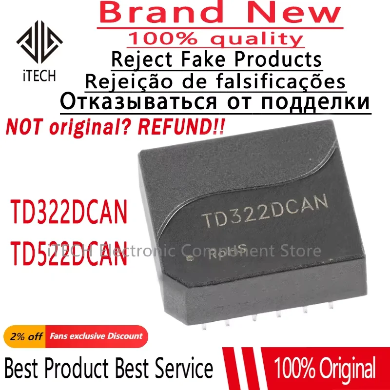 1pcs Original TD322DCAN TD522DCAN Duplex High Rate Isolation CAN Transceiver Module 100% New