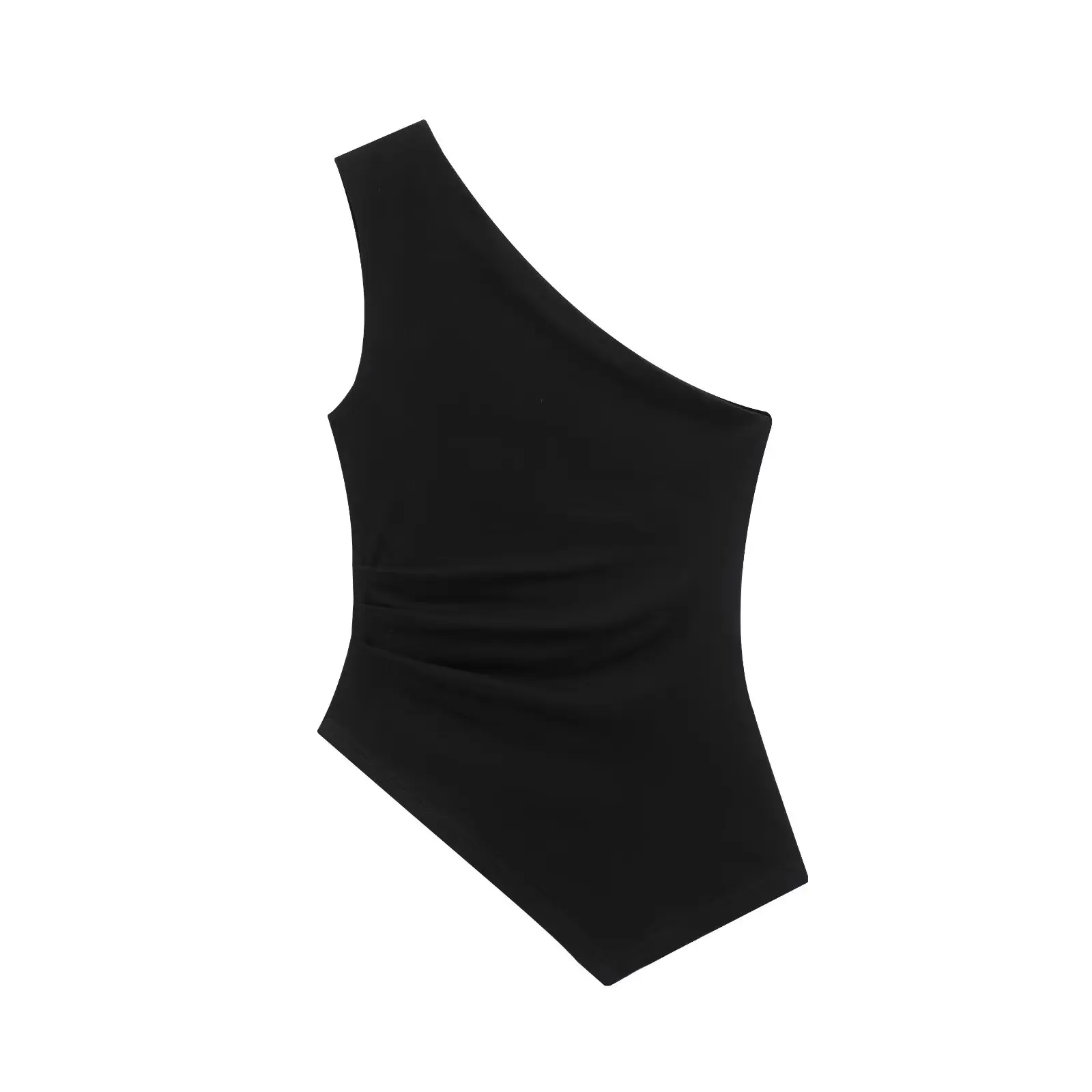 

Spring New Sle Women's Faion Asymmetric Simple Elegance oulder Exposure Top Polyester Fiber Slim Fit round Neline