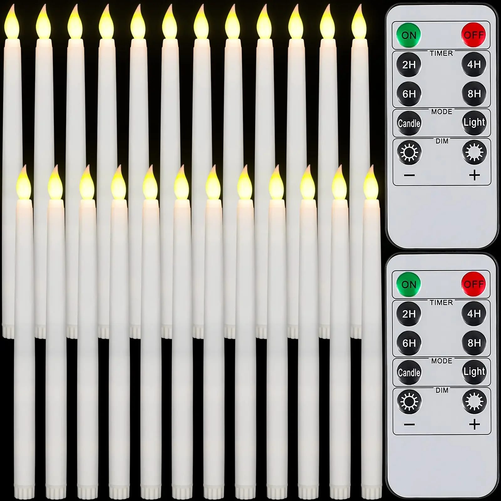 6～120個入り、リモコンとタイマー付きの、炎を使わないテーパーキャンドル（ledキャンドル）、揺らめく光を再現、結婚式、教会、クリスマスなどの装飾に最適。