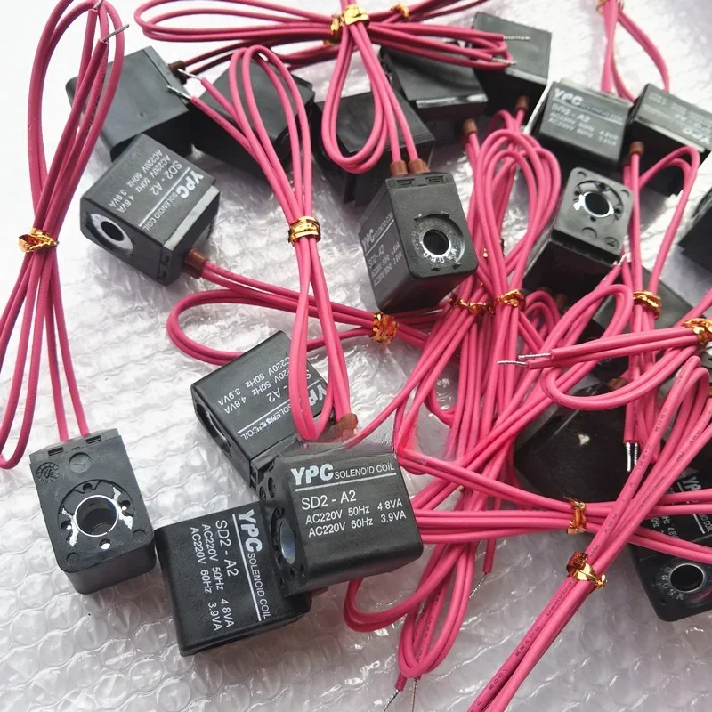 SD2-A2 Solenoid Valve Coil AC220V 50Hz 4.8VA 60Hz 3.9VA Electromagnetic Solenoid Replacement Coil