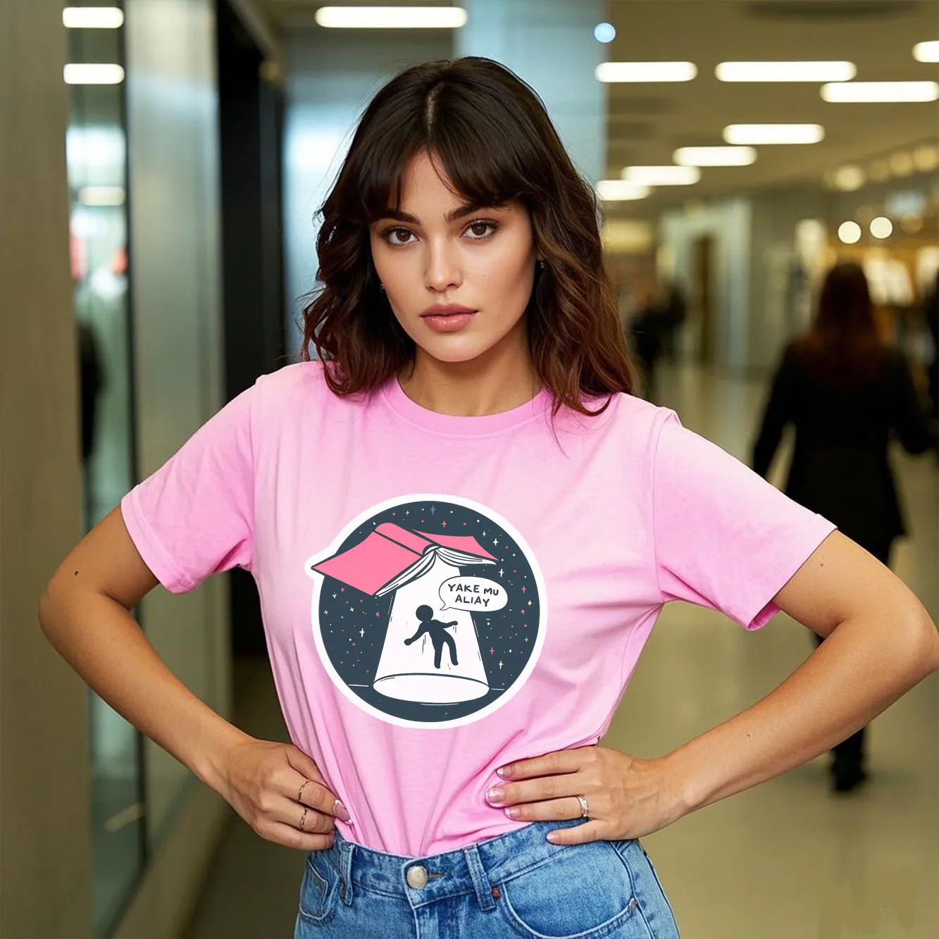 

Книги — океан знаний, с принтом модных и универсальных женских футболок с короткими рукавами и круглым вырезом.