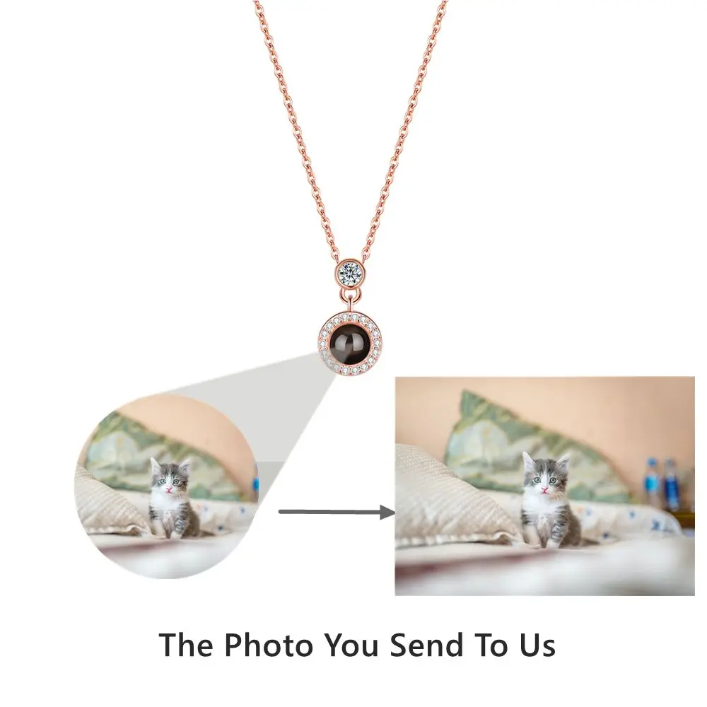 Customized Products Round Pendant Necklace 925 Sterling Silver Personalized Necklaces for Women Chains Jewelry Memorial Gift