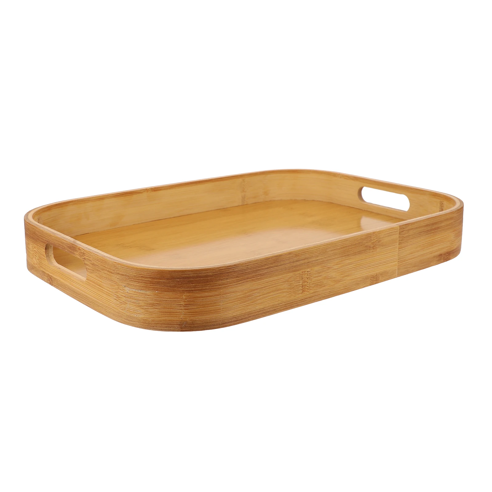 

Bamboo Storage Home Tray Lightweight Portable Food Serving Home Fruit Snack Dessert Retro Tea Hotel Coffee