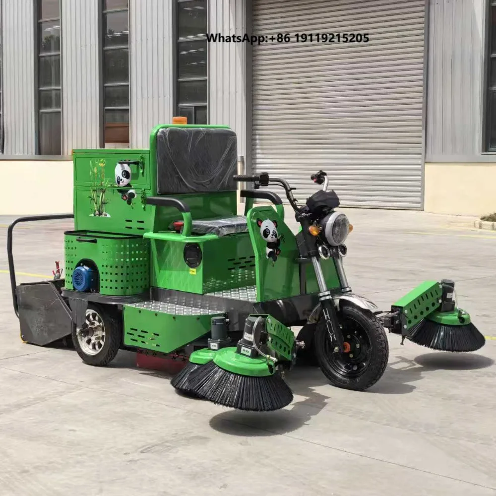 Mini Electric Hand-grip Road Sweeper 5-Brush Leaf Collecting All-in-one Machine for Factory Yard and Municipal Street Cleaning