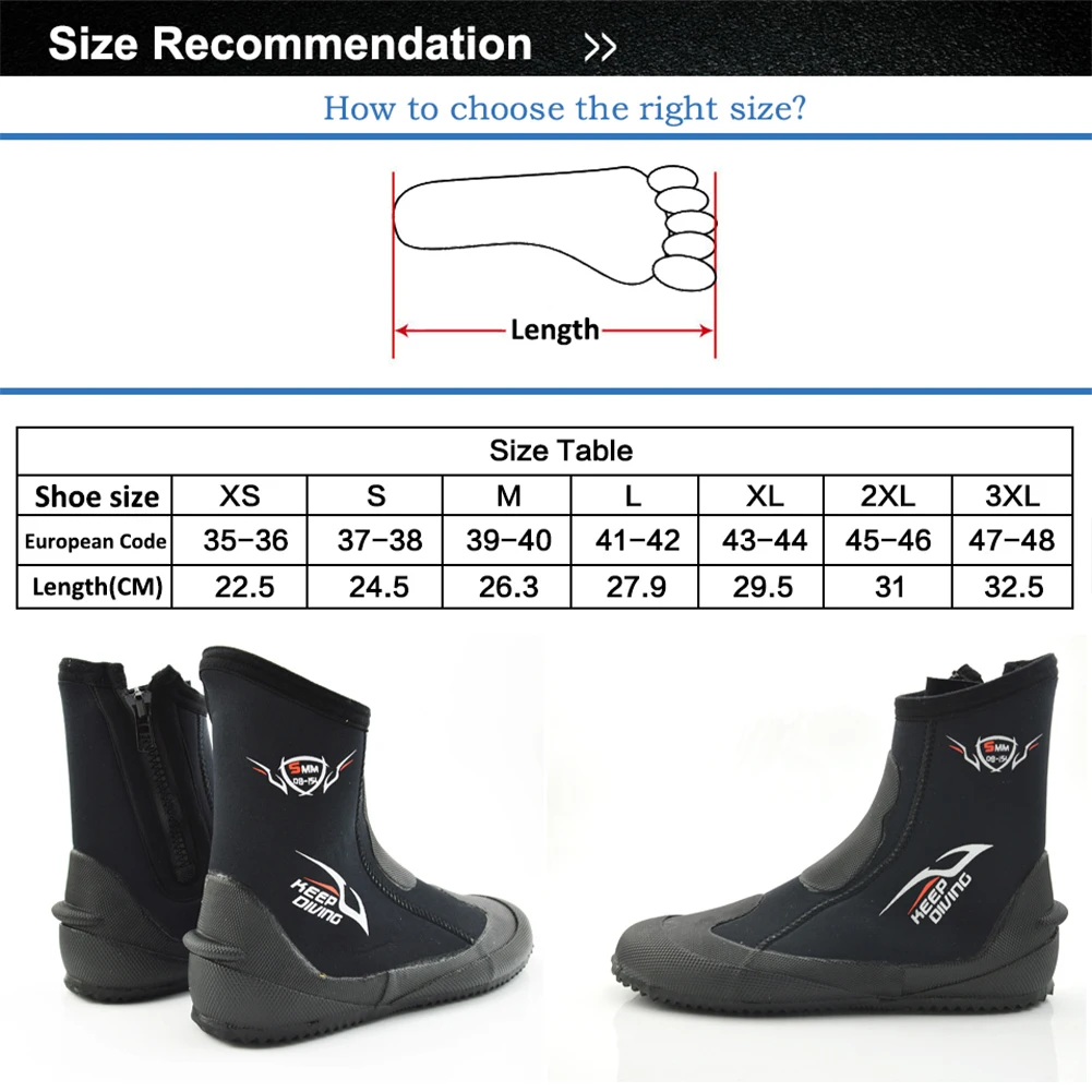 5MM Neoprene Boots Water Shoes Thermal High Rise For Water Sports Cuba Diving Snorkeling Rafting Men And Women Dropshipping