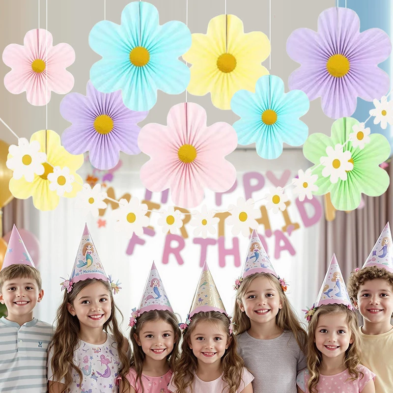 10 Stück Papierblumen-Dekorationen, Party-Papierfächer, florale Pom Poms, florale Hintergrunddekoration für Hochzeiten, Geburtstagsfeiern, Dekorationen – Detail 4
