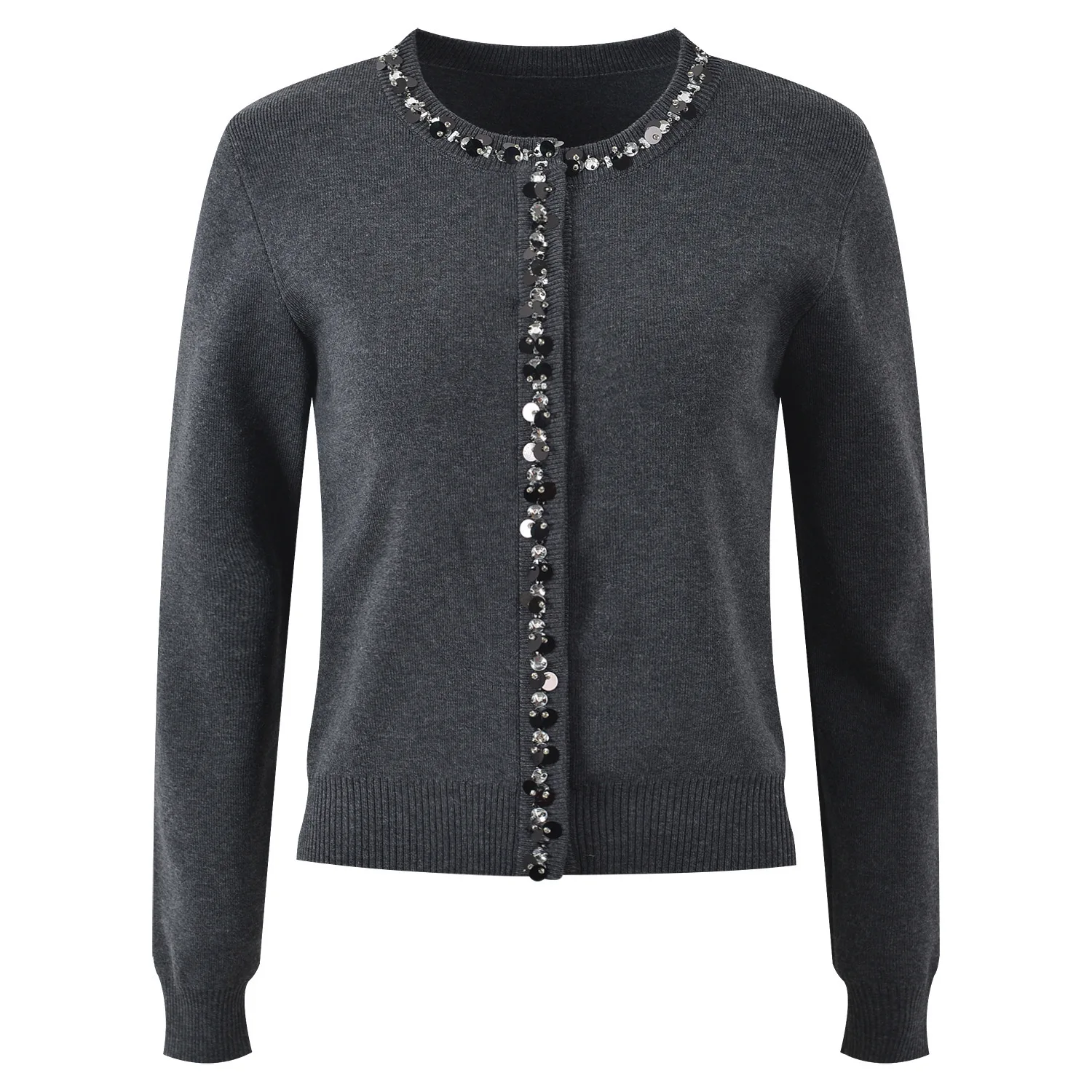 Outono 2024 novo pesado embelezado iny cardigan de malha feminino versátil commute facionable topo quali crtsmanip